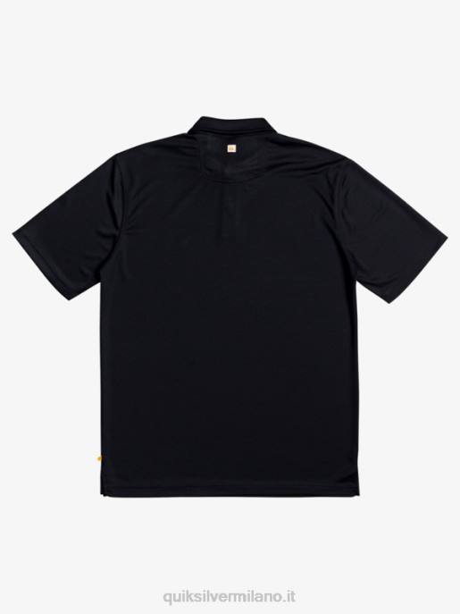 esso Quiksilver uomini polo waterman manica corta acqua nero HTZR98