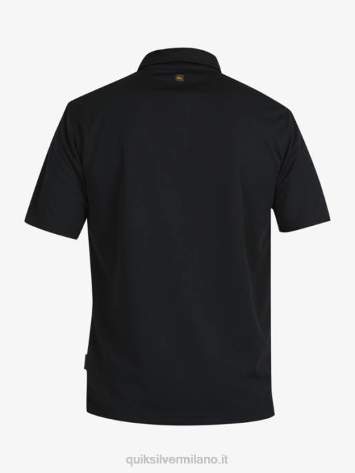 esso Quiksilver uomini polo waterman manica corta acqua nero HTZR98
