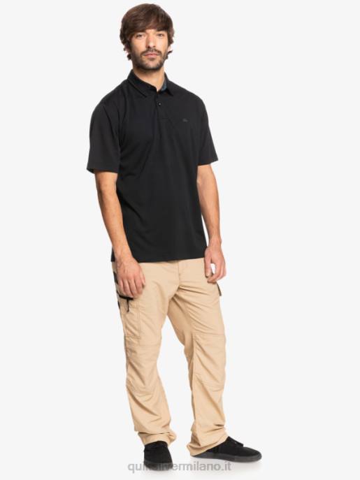 esso Quiksilver uomini polo waterman manica corta acqua nero HTZR98