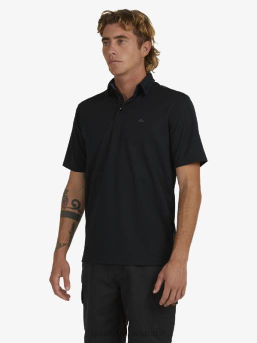 esso Quiksilver uomini polo waterman manica corta acqua nero HTZR98