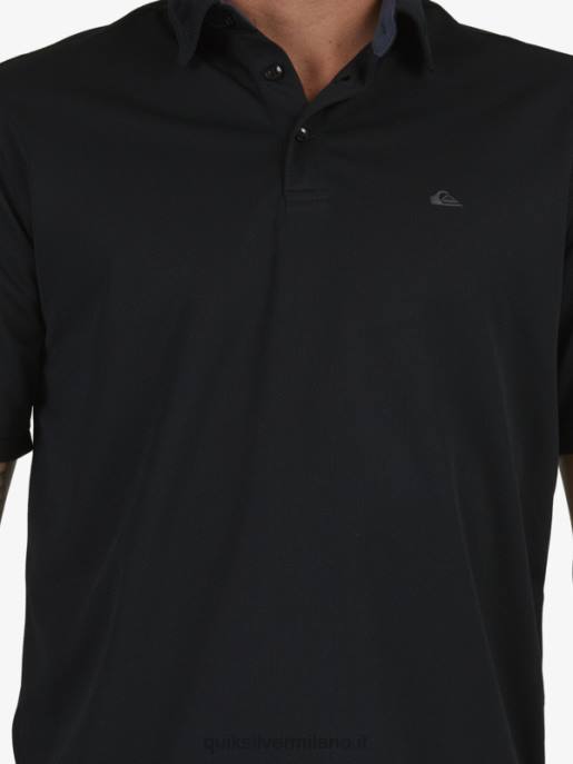 esso Quiksilver uomini polo waterman manica corta acqua nero HTZR98