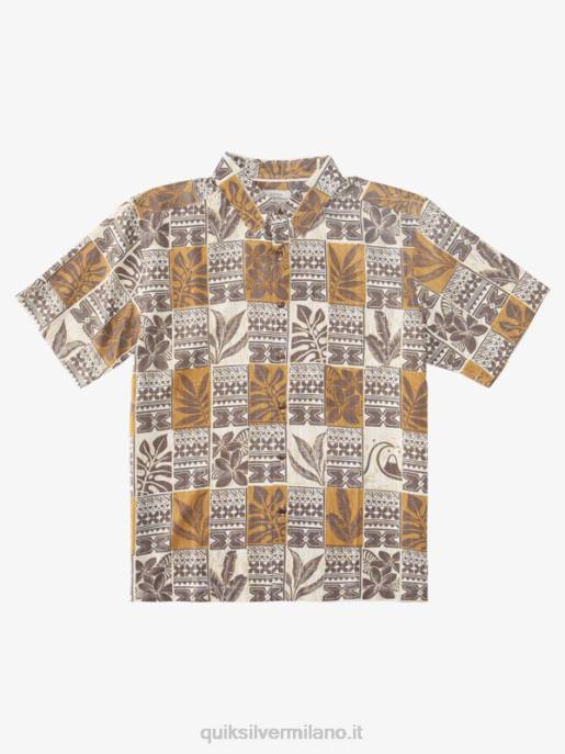 esso Quiksilver uomini waterman foglie scatole camicia hawaiana scatole di foglie di riso integrale HTZR918