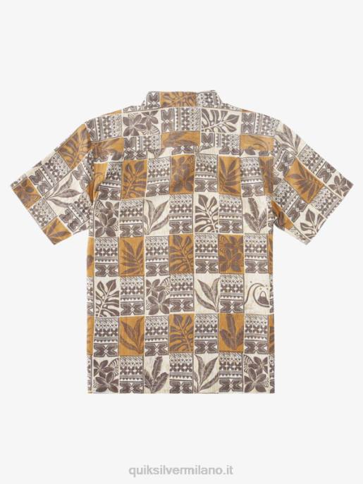 esso Quiksilver uomini waterman foglie scatole camicia hawaiana scatole di foglie di riso integrale HTZR918