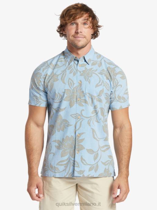 esso Quiksilver uomini waterman ogni fine settimana camicia a maniche corte blu crepuscolo ogni fine settimana w HTZR289