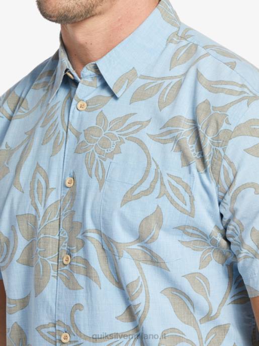 esso Quiksilver uomini waterman ogni fine settimana camicia a maniche corte blu crepuscolo ogni fine settimana w HTZR289