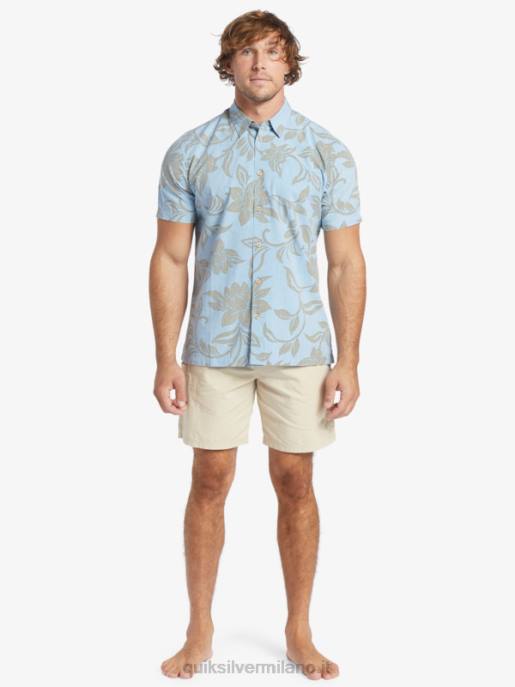 esso Quiksilver uomini waterman ogni fine settimana camicia a maniche corte blu crepuscolo ogni fine settimana w HTZR289