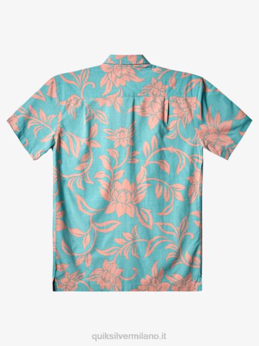 esso Quiksilver uomini waterman ogni fine settimana camicia a maniche corte blu turchese ogni fine settimana w HTZR288