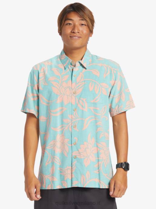 esso Quiksilver uomini waterman ogni fine settimana camicia a maniche corte blu turchese ogni fine settimana w HTZR288