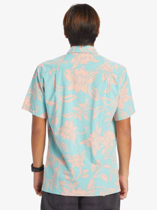 esso Quiksilver uomini waterman ogni fine settimana camicia a maniche corte blu turchese ogni fine settimana w HTZR288
