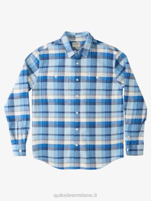 esso Quiksilver uomini waterman thunder imposta camicia a maniche lunghe in flanella tuoni blu crepuscolo HTZR1349