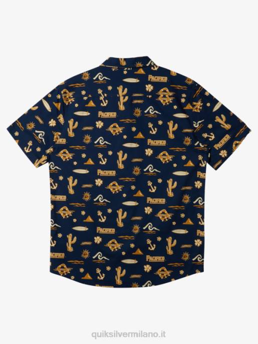 esso Quiksilver x Pacifico uomini Maglietta a maniche corte blazer blu scuro HTZR15