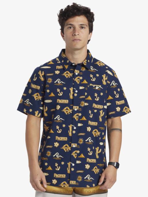 esso Quiksilver x Pacifico uomini Maglietta a maniche corte blazer blu scuro HTZR15