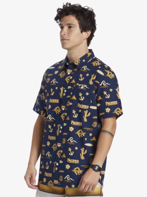 esso Quiksilver x Pacifico uomini Maglietta a maniche corte blazer blu scuro HTZR15