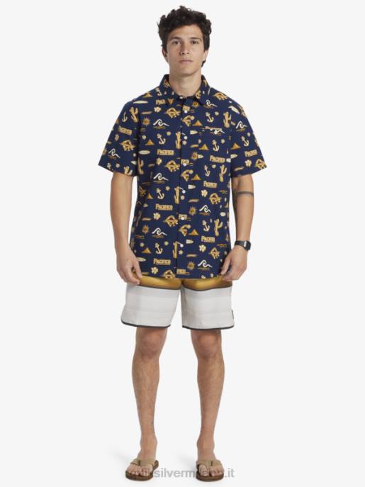 esso Quiksilver x Pacifico uomini Maglietta a maniche corte blazer blu scuro HTZR15