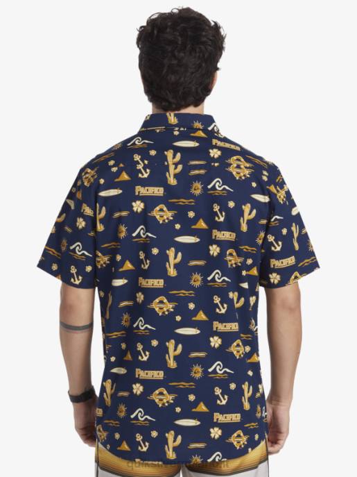 esso Quiksilver x Pacifico uomini Maglietta a maniche corte blazer blu scuro HTZR15