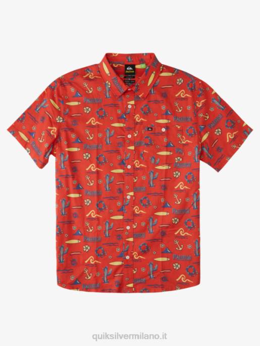 esso Quiksilver x Pacifico uomini Maglietta a maniche corte rosso pacifico quiksilver HTZR16