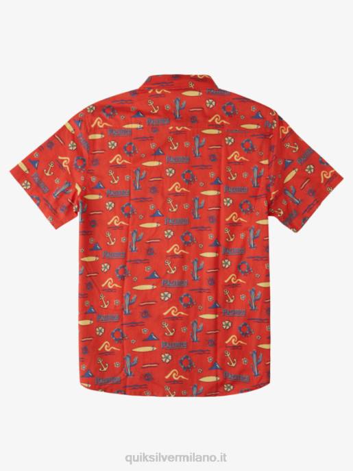esso Quiksilver x Pacifico uomini Maglietta a maniche corte rosso pacifico quiksilver HTZR16