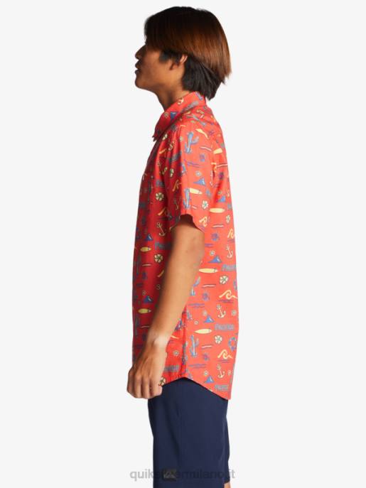 esso Quiksilver x Pacifico uomini Maglietta a maniche corte rosso pacifico quiksilver HTZR16