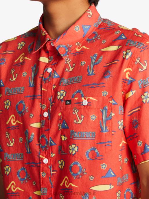 esso Quiksilver x Pacifico uomini Maglietta a maniche corte rosso pacifico quiksilver HTZR16