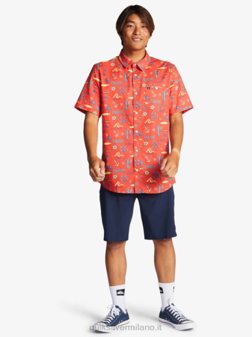 esso Quiksilver x Pacifico uomini Maglietta a maniche corte rosso pacifico quiksilver HTZR16