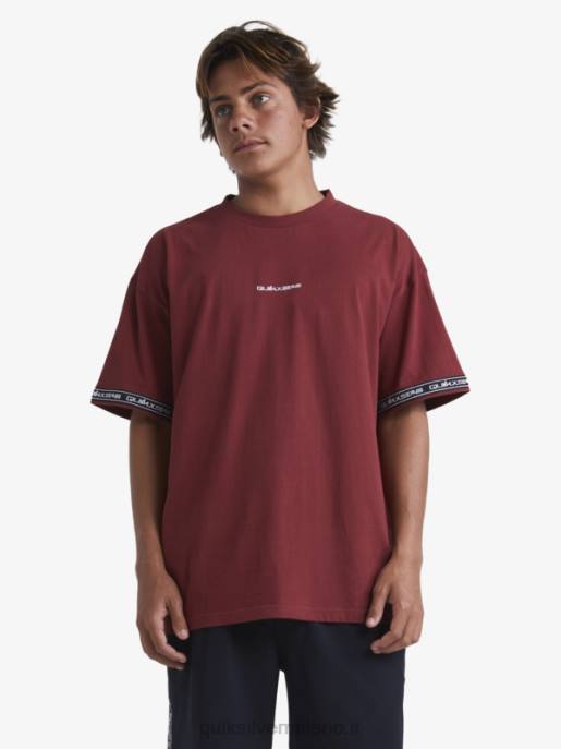 esso Quiksilver x Stab uomini Maglietta anni \'90 vino rubino HTZR1864