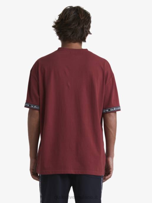 esso Quiksilver x Stab uomini Maglietta anni \'90 vino rubino HTZR1864