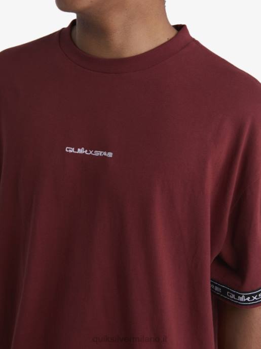esso Quiksilver x Stab uomini Maglietta anni \'90 vino rubino HTZR1864