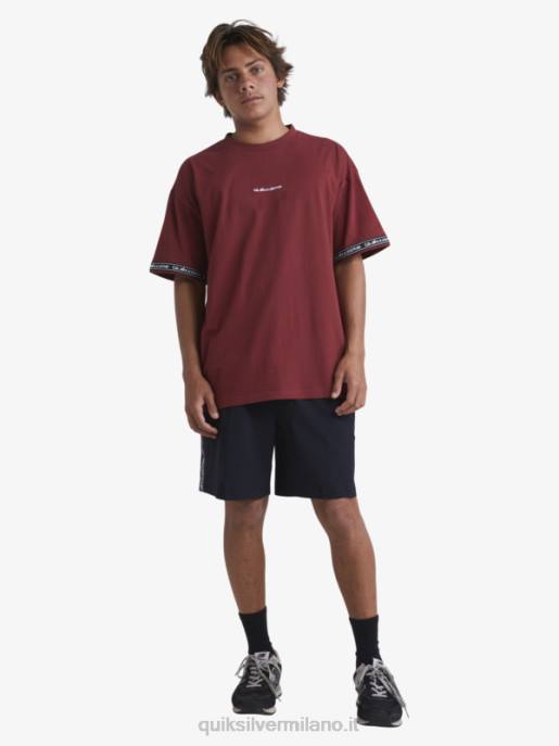 esso Quiksilver x Stab uomini Maglietta anni \'90 vino rubino HTZR1864
