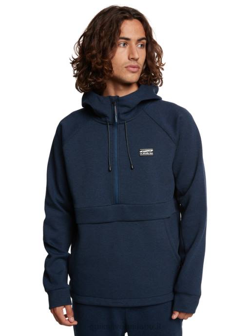 esso Quiksilver uomini calpesta la felpa con mezza zip insegne blu erica HTZR1371