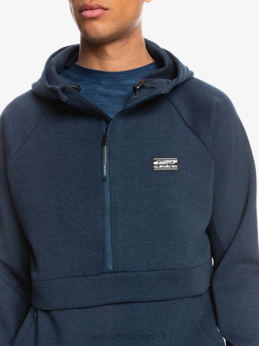 esso Quiksilver uomini calpesta la felpa con mezza zip insegne blu erica HTZR1371