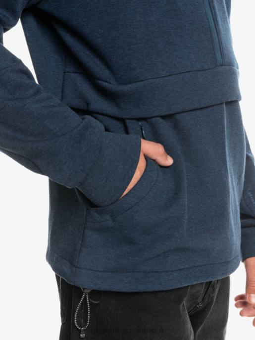 esso Quiksilver uomini calpesta la felpa con mezza zip insegne blu erica HTZR1371