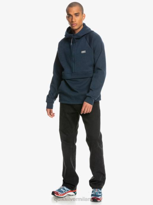esso Quiksilver uomini calpesta la felpa con mezza zip insegne blu erica HTZR1371