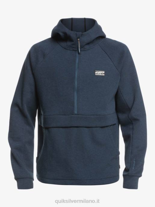 esso Quiksilver uomini calpesta la felpa con mezza zip insegne blu erica HTZR1371