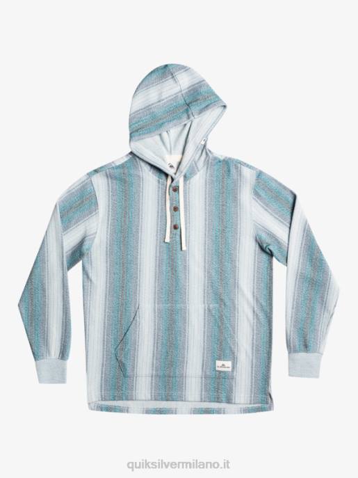 esso Quiksilver uomini felpa baja henley striscia baja blu marocchino HTZR1098