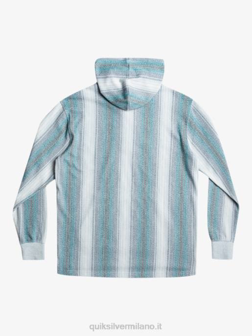 esso Quiksilver uomini felpa baja henley striscia baja blu marocchino HTZR1098