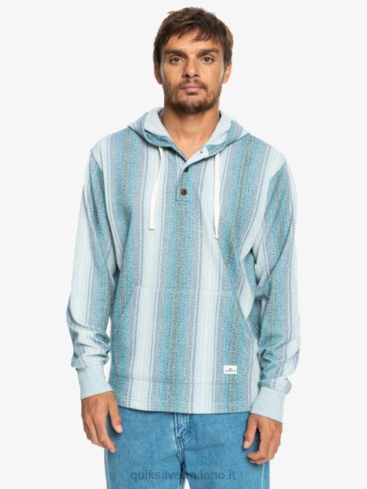 esso Quiksilver uomini felpa baja henley striscia baja blu marocchino HTZR1098