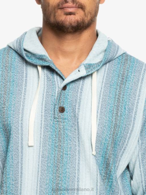 esso Quiksilver uomini felpa baja henley striscia baja blu marocchino HTZR1098