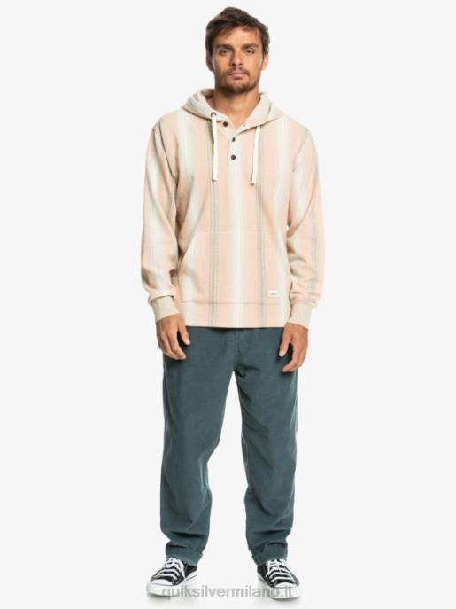 esso Quiksilver uomini felpa baja henley striscia baja pralinata HTZR1097