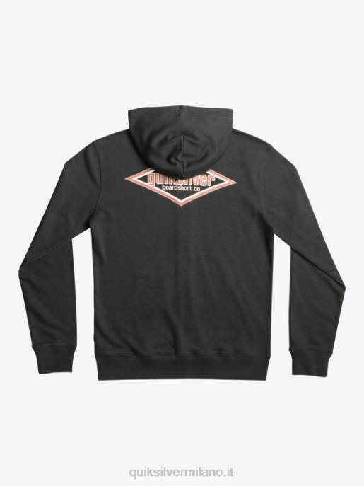 esso Quiksilver uomini felpa con cappuccio con zip e parole nero HTZR1149