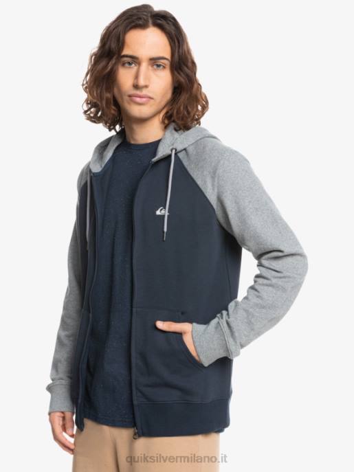 esso Quiksilver uomini felpa con cappuccio con zip essentials grigio chiaro melange/nero HTZR1514