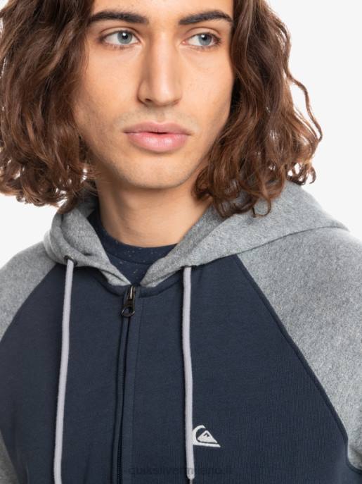 esso Quiksilver uomini felpa con cappuccio con zip essentials grigio chiaro melange/nero HTZR1514