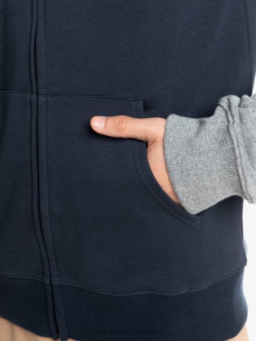 esso Quiksilver uomini felpa con cappuccio con zip essentials grigio chiaro melange/nero HTZR1514