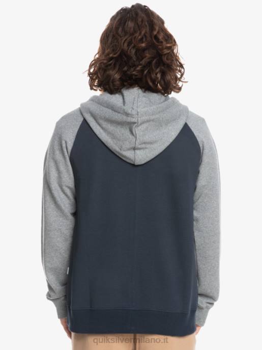 esso Quiksilver uomini felpa con cappuccio con zip essentials grigio chiaro melange/nero HTZR1514