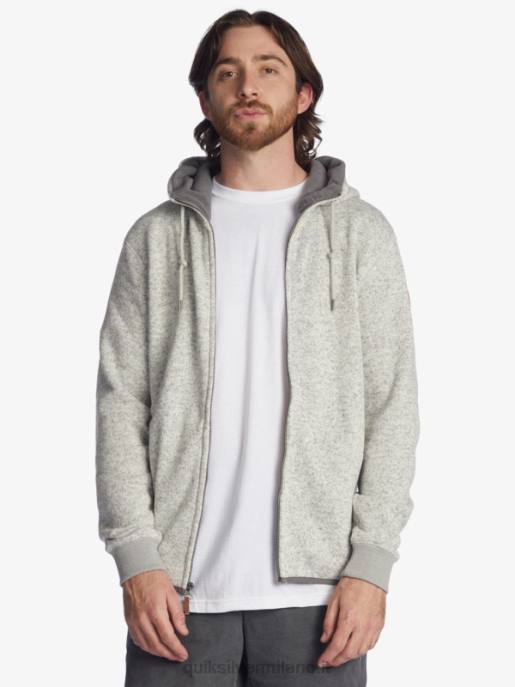 esso Quiksilver uomini felpa con cappuccio con zip keller erica grigio chiaro HTZR1479