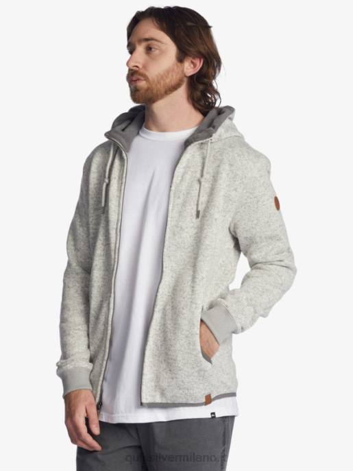 esso Quiksilver uomini felpa con cappuccio con zip keller erica grigio chiaro HTZR1479