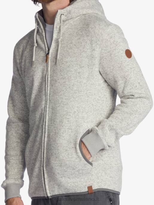 esso Quiksilver uomini felpa con cappuccio con zip keller erica grigio chiaro HTZR1479
