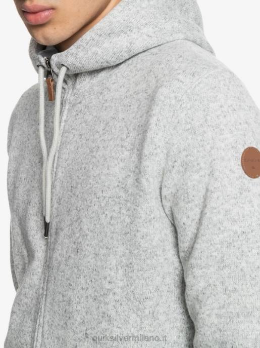 esso Quiksilver uomini felpa con cappuccio con zip keller erica grigio chiaro HTZR1479