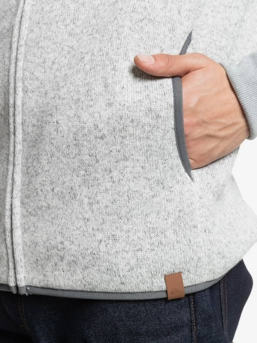 esso Quiksilver uomini felpa con cappuccio con zip keller erica grigio chiaro HTZR1479
