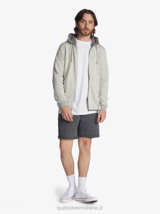 esso Quiksilver uomini felpa con cappuccio con zip keller erica grigio chiaro HTZR1479