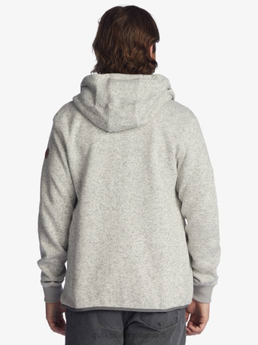 esso Quiksilver uomini felpa con cappuccio con zip keller erica grigio chiaro HTZR1479
